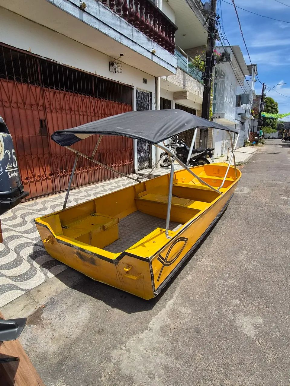 Bote de alumínio 5m com motor 25hp - Foto 3