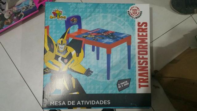 Mesa Mesinha e Cadeira Infantil Transformers