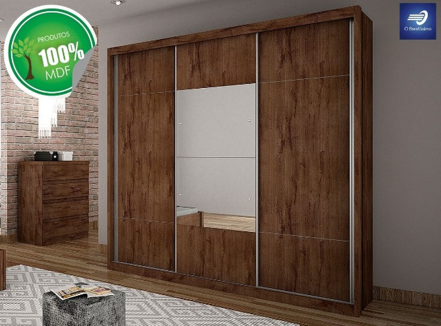 Guarda-roupa 100%MDF com Espelho