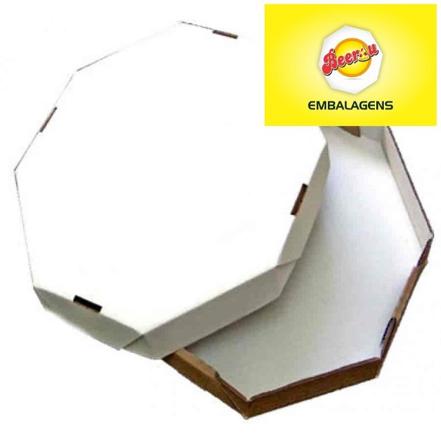50 Caixas Embalagem Pizza 35cm Oitavada Branca Tbm personalizamos, temos todos os tamanhos - Foto 3
