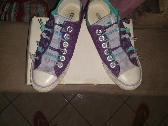 Tênis All Star Sem Cadarço Azul e Roxo 36 - Foto 4