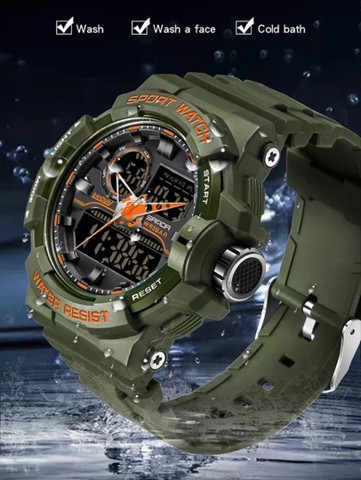 RELÓGIO SANDA ESTILO G-SHOCK VERDE MILITAR - Foto 3