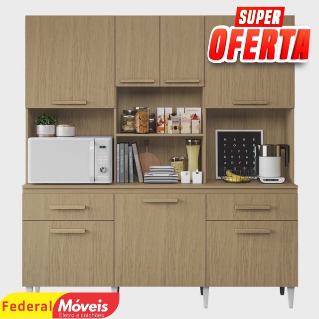 Armário de cozinha mary 7 portas - novo - entregamos
