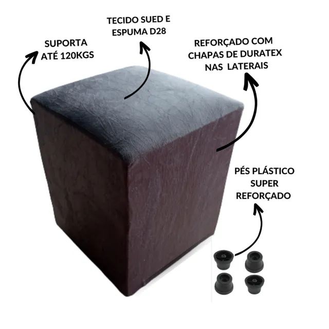 PUFF Grande Quadrado Super Reforçado Em  Promoção  - Foto 4