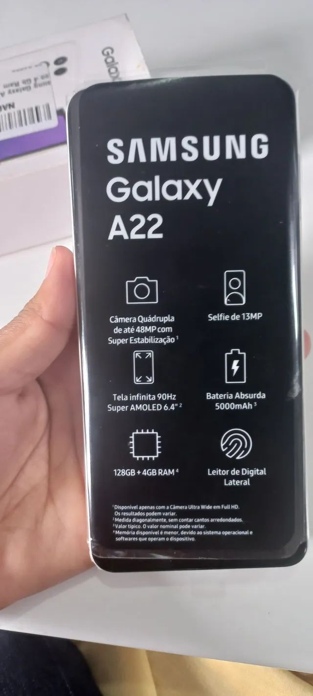Samsung Galaxy a22 novo na caixa