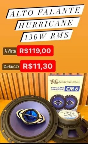 Par Alto Falante Hurricane 6 Polegadas 130w Rms veicular Carro Par Fone Porta - Foto 2