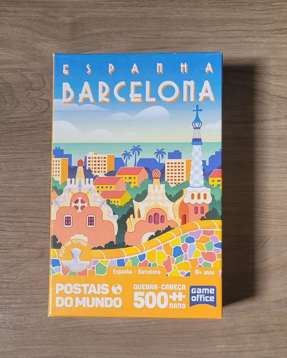 Quebra Cabeça Embalado 500 Peças - Espanha Barcelona game office - Postais do Mundo