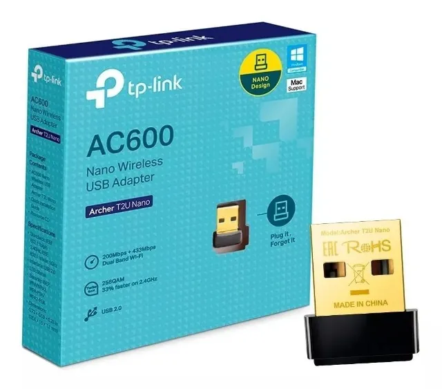 Adaptador Wifi Archer T2u Nano 600mbps Tp-link 2,4ghz 5ghz - Loja Natan Abreu