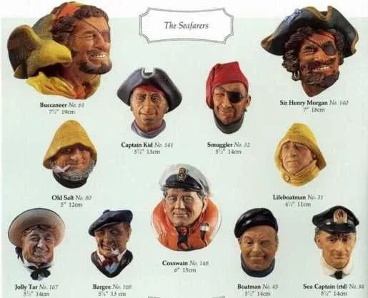 Vintage Bosson Chalkware Head "Boatman" Made in England - Foto 6