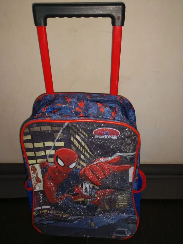 Mochila escolar com rodinhas homem aranha Marvel