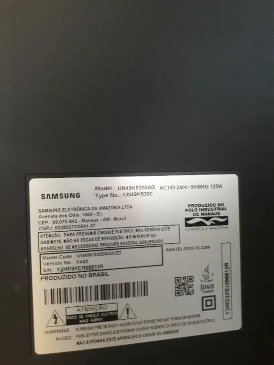 Samsung UN49K5300AG  Fonte e Sinal (preços na descrição)