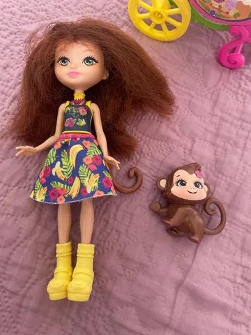 Boneca Enchantimals Carrinho de Frutas Merit Monkey - Foto 4
