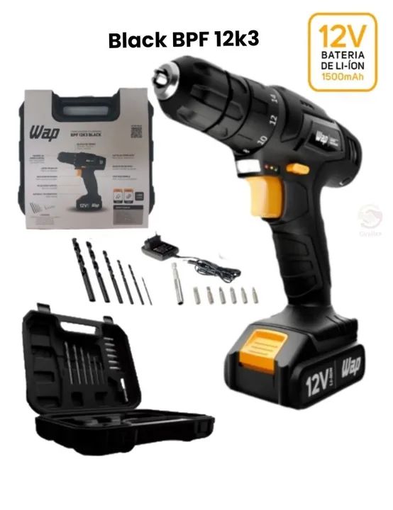 Parafusadeira/Furadeira Wap Black C/ Maleta e Acessórios 