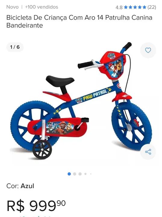 Bicicleta Infantil Patrulha Canina - Foto 5
