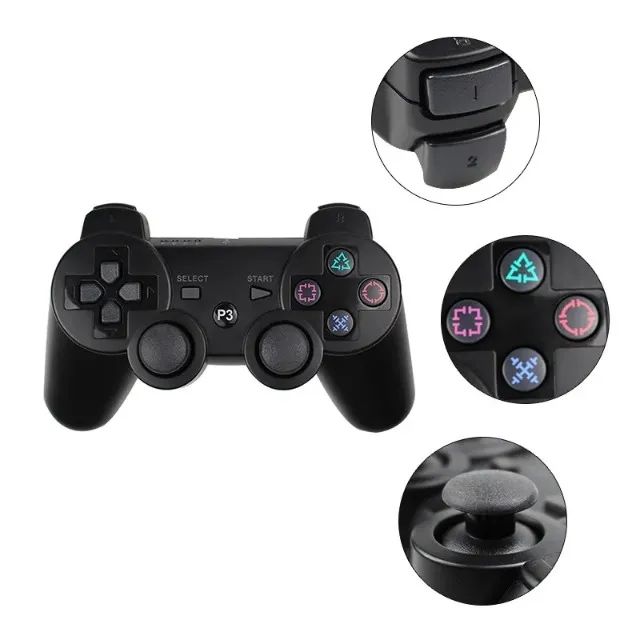 Controle Wireless Dual Shock Sem Fio Compativel Para Ps3 - Foto 2