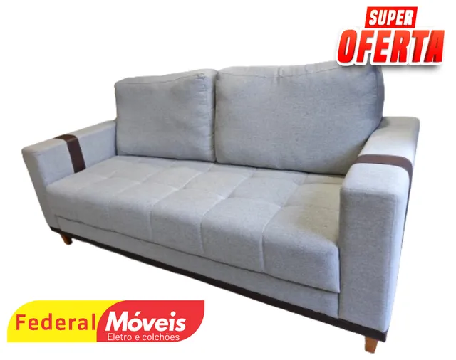 Sofá Linho 1,90m Luxo - Oferta