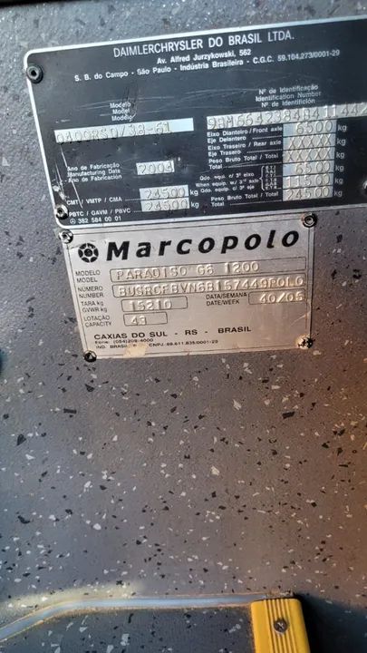Ônibus MBenz O400RSD, truck, 2004, Paradiso 1200,42 leito tur.ar,wc,calef. R$ * - Foto 8
