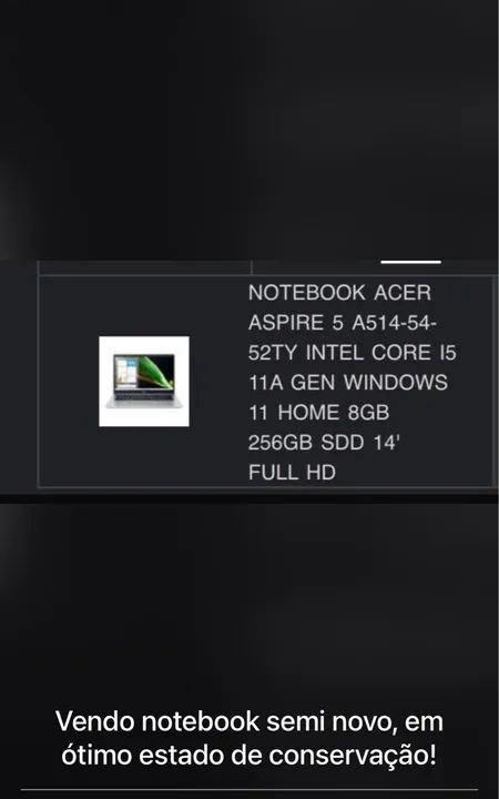 Notebook Acer seminovo SOMENTE VENDA - Foto 2