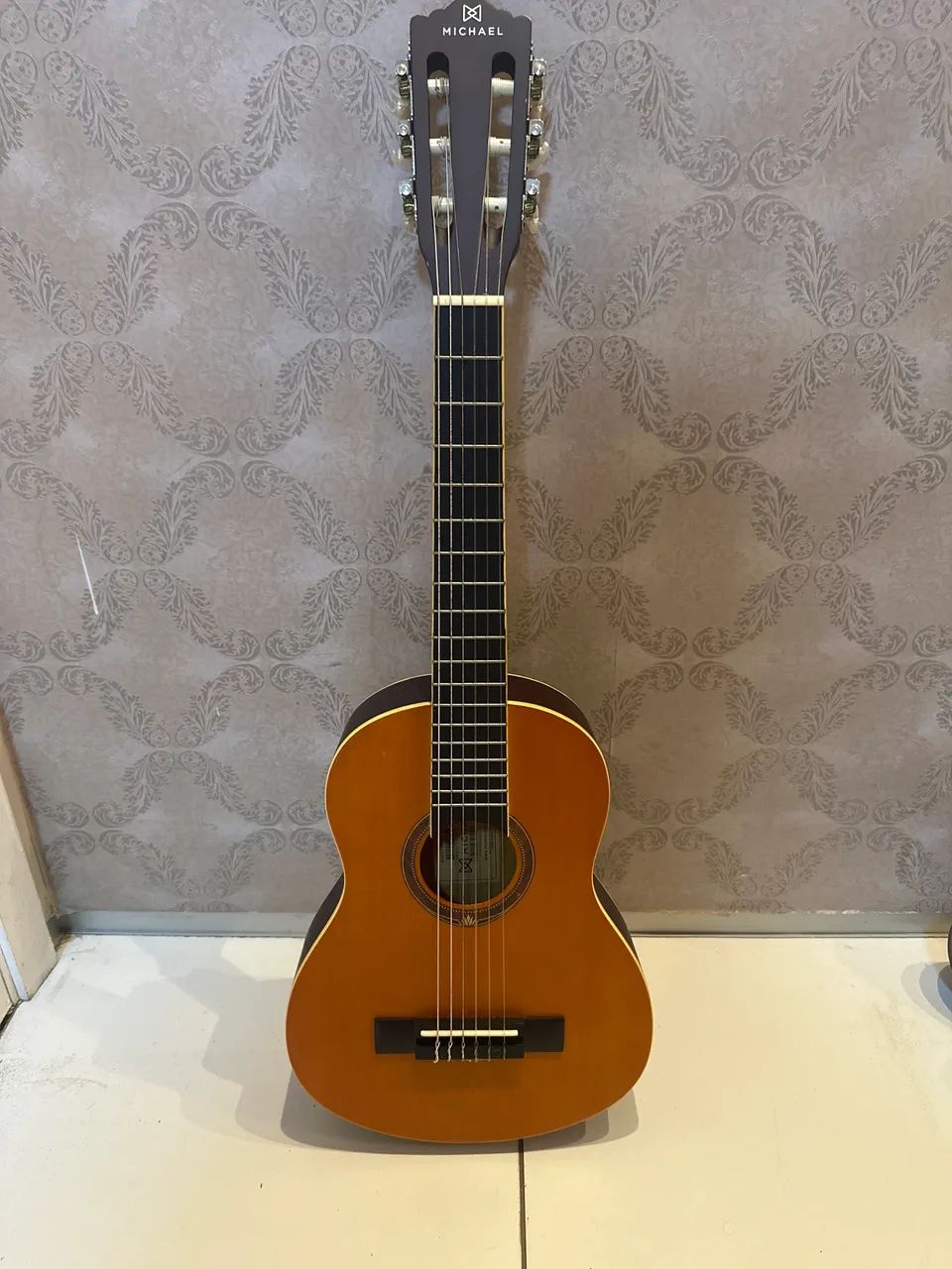 violão infantil michael vm10e ns 1/4 acústico nylon natural fosco