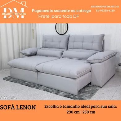 SOFÁ LENON 230CM OU 250CM - Preço de Fábrica e Pagamento Só na Entrega