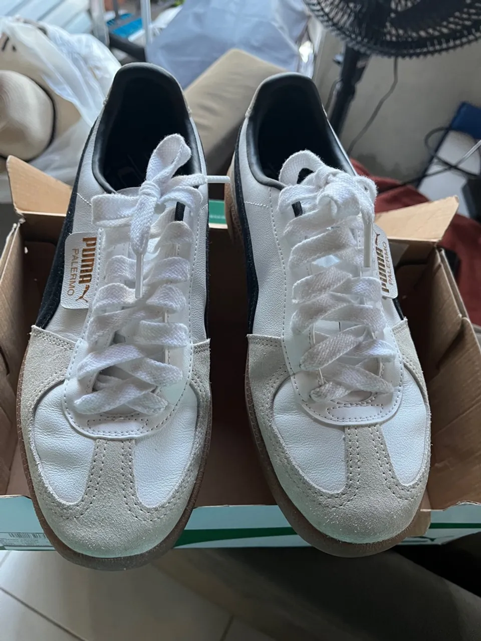 Tênis Puma Palermo Branco com Detalhes
