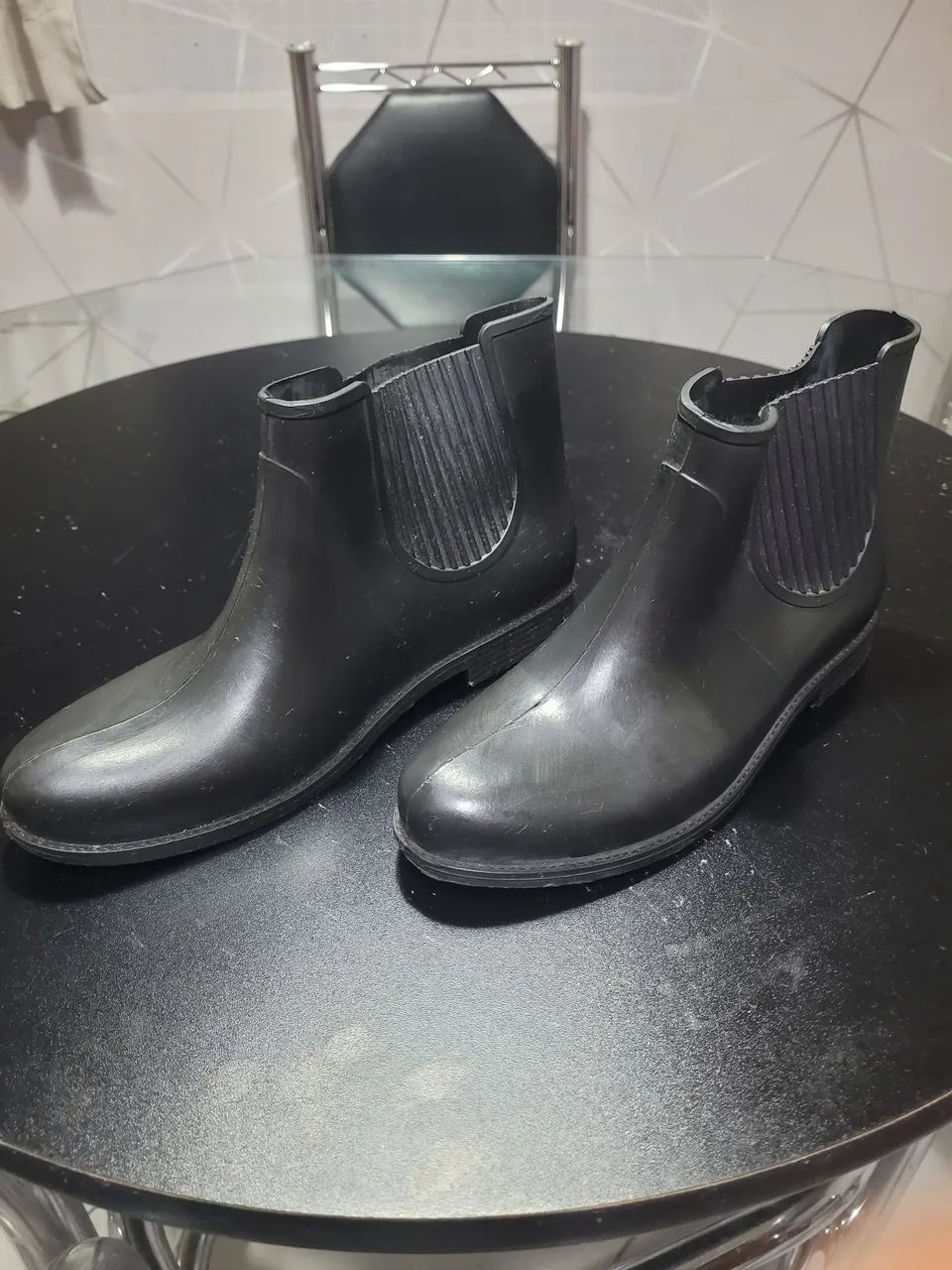 Bota feminina galocha cano baixo