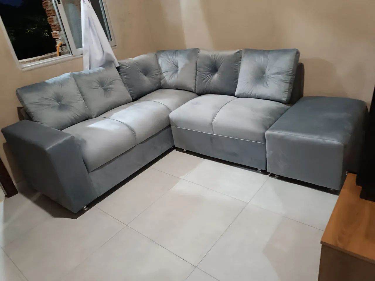 Sofá de Canto Cinza - Novo - Foto 2