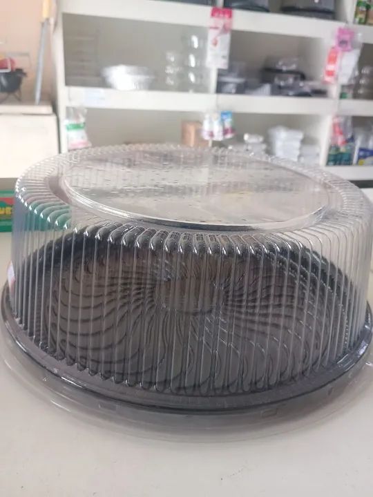 Bandeja com Tampa para bolo em plástico transparente S60 - Foto 2