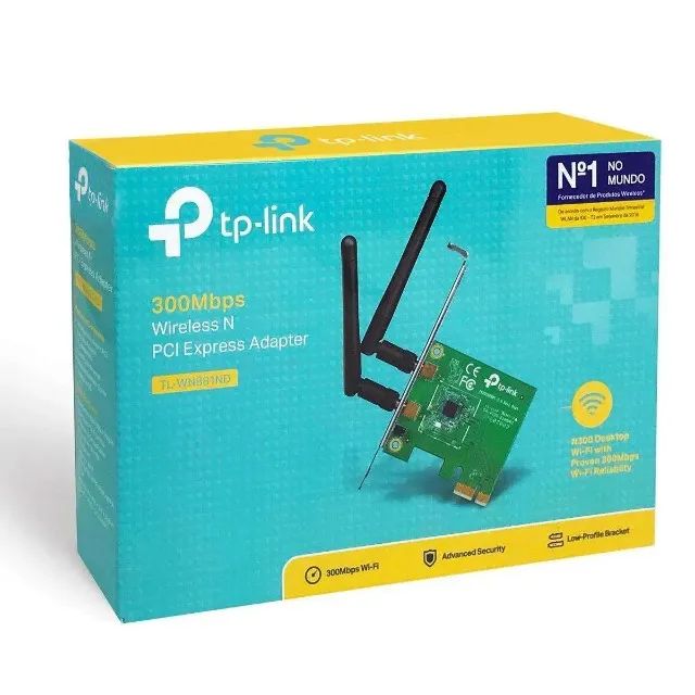 Placa de Rede Wireless N PCI Express TP-Link 300Mbps (TL-WN881ND)