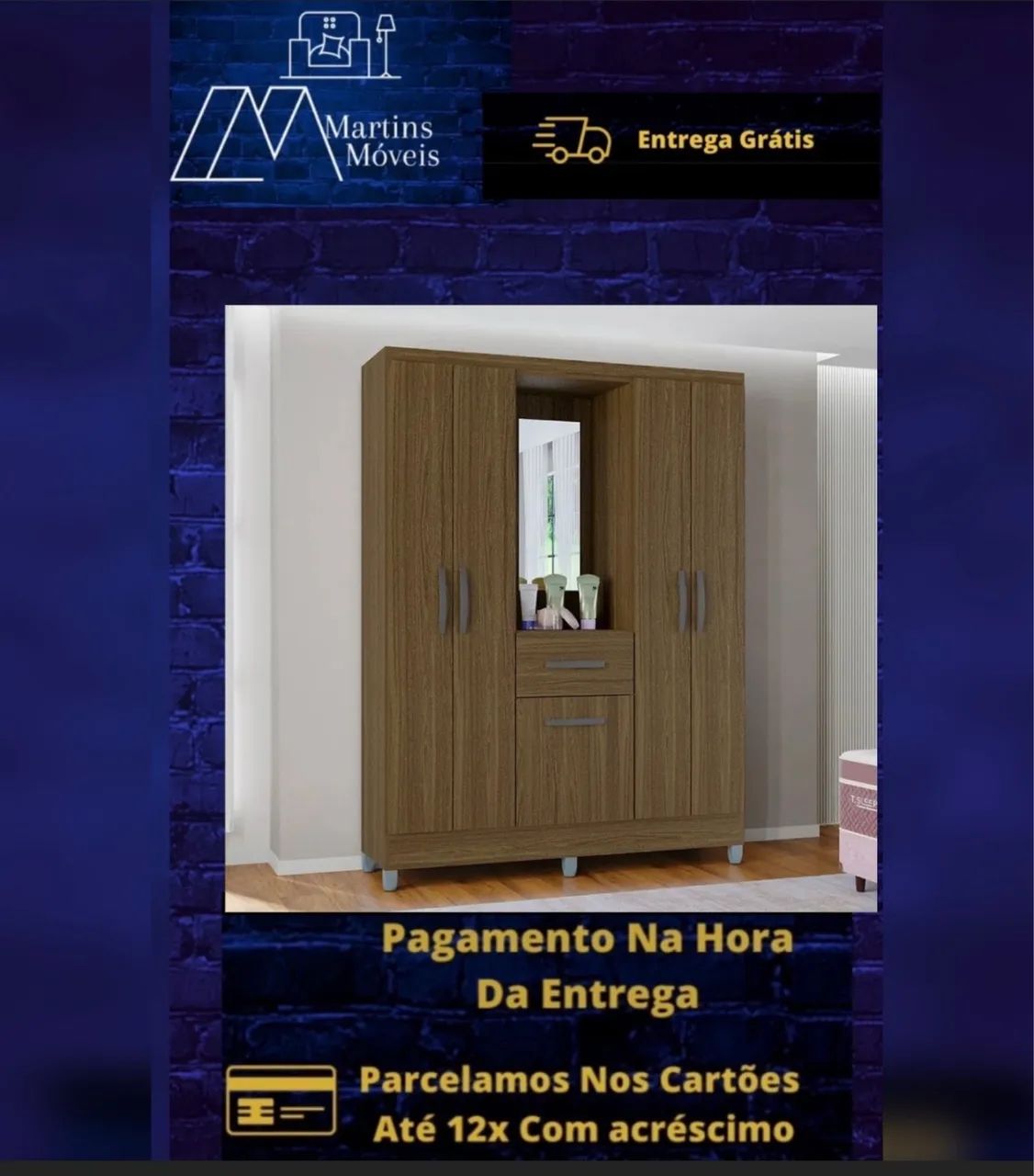 GRANDE PROMOÇÃO GUARDA ROUPA 05 PORTAS ATLAS ENTREGA GRATIS ACEITA CARTÃO 