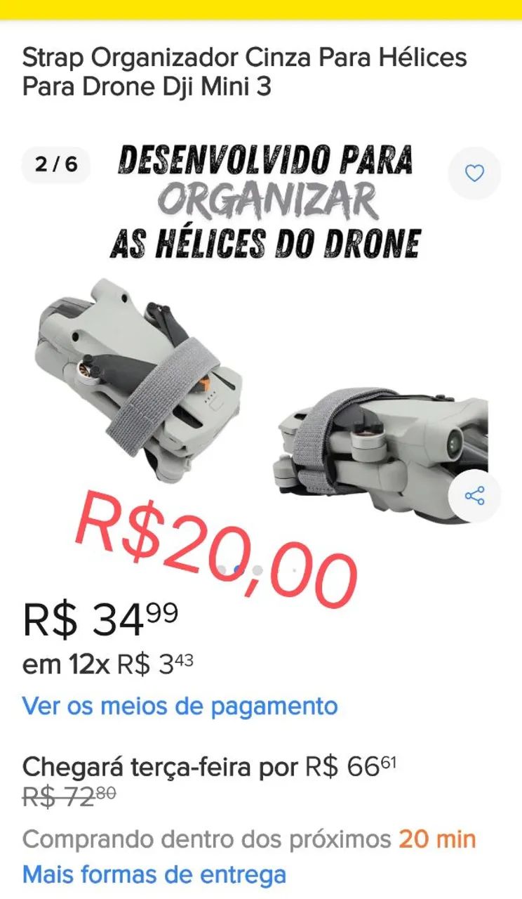 Strap Organizador Drone DJI Mini 3