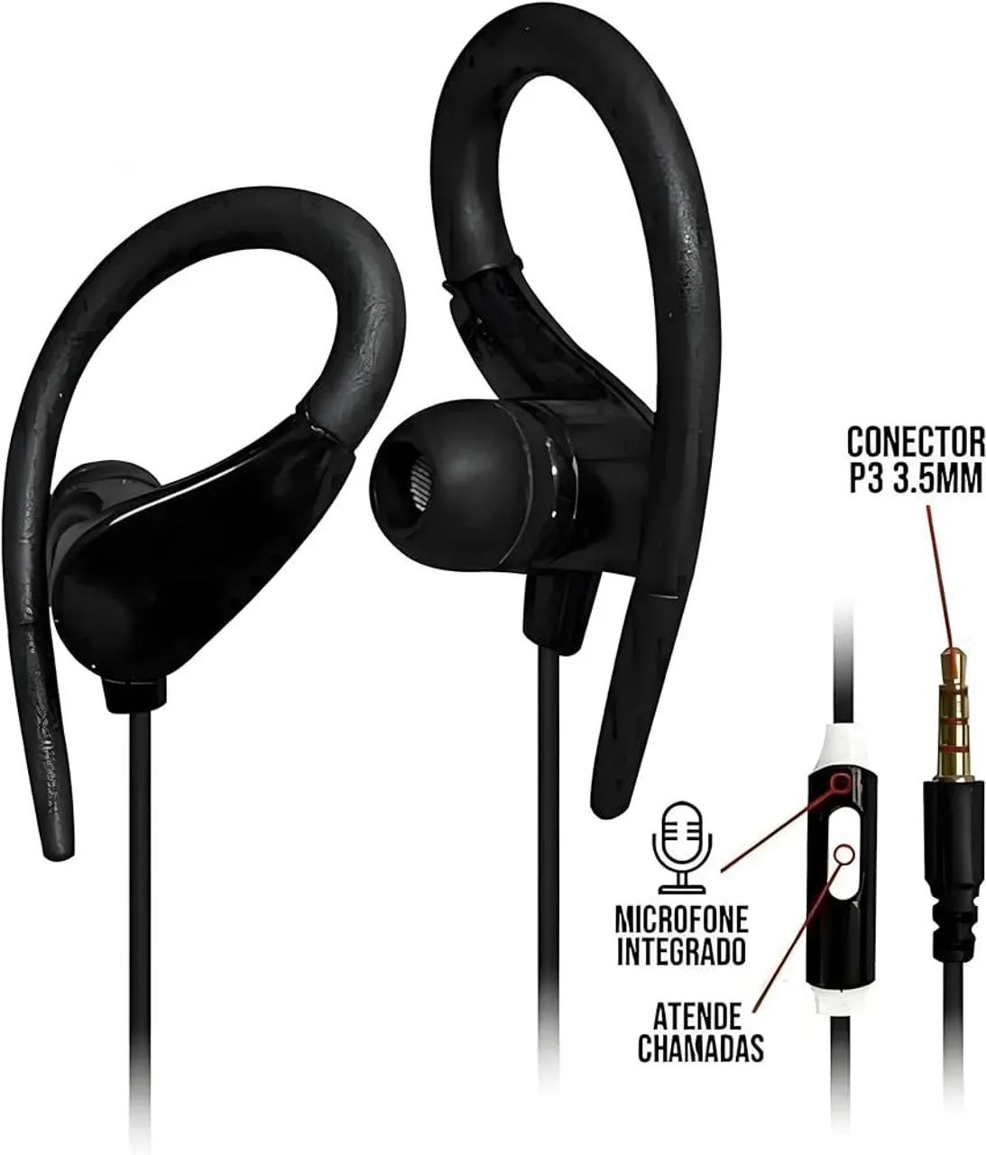 Fone de Ouvido Esportivo com Microfone Integrado