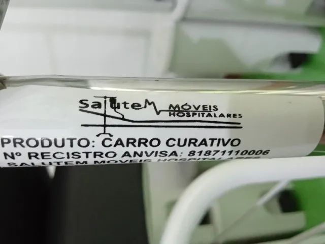 Carrinho auxiliar Salutem móveis hospitalares em Aço / Inox Cinza 89 cm x 95 cm x 52 cm - Foto 6