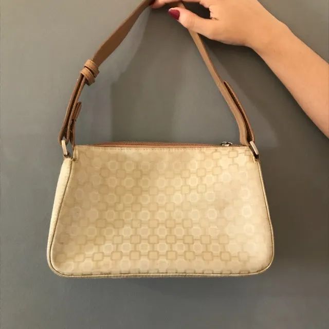 Bolsa De Obro Marrom e Creme Em Couro Da Marca Splé  - Foto 5