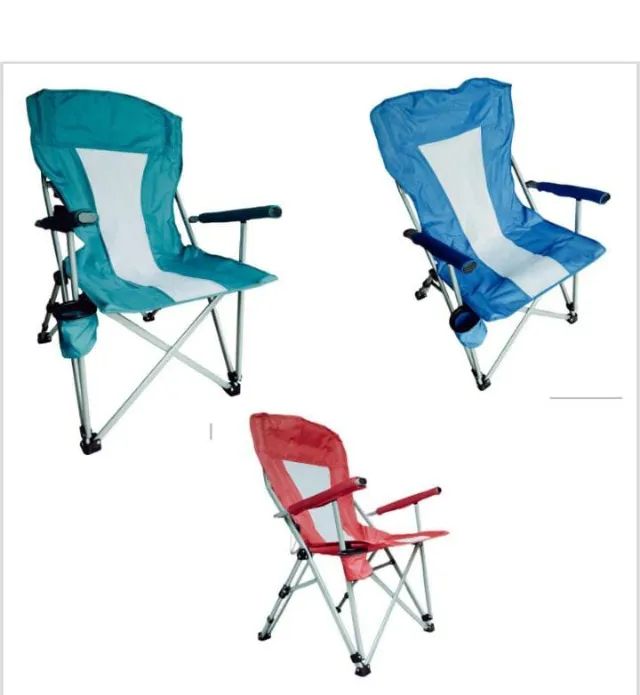 Cadeira para Camping Importada, EXTRA GRANDE com apoio acolchoado para braços e cabeça. Es