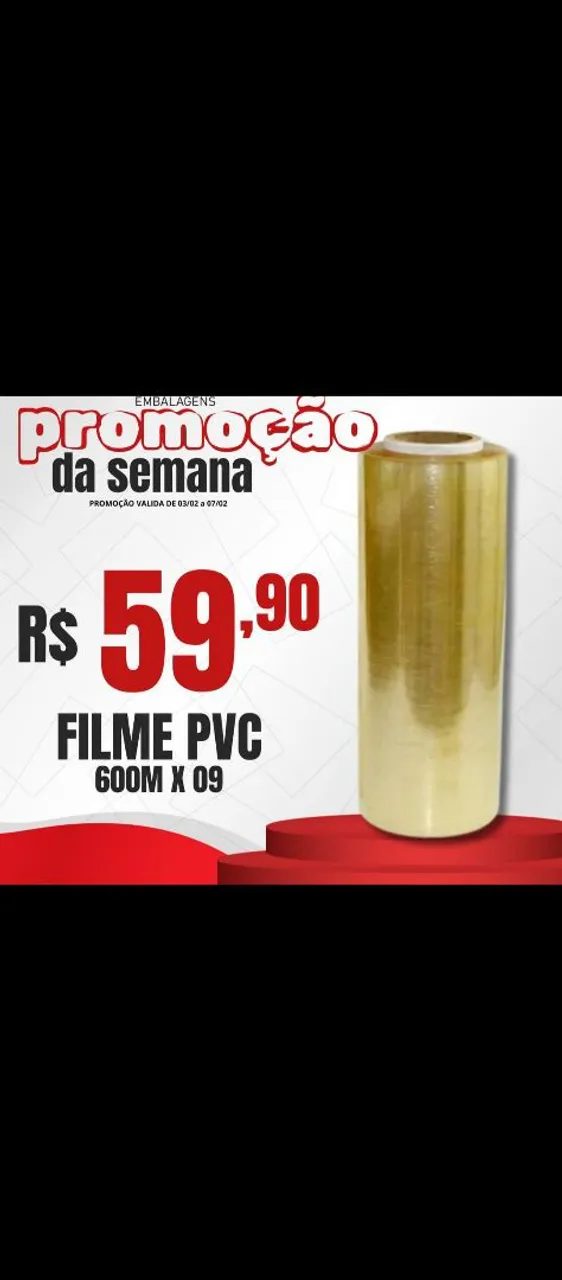 Filme PVC 600m x 09 - Promoção da Semana!