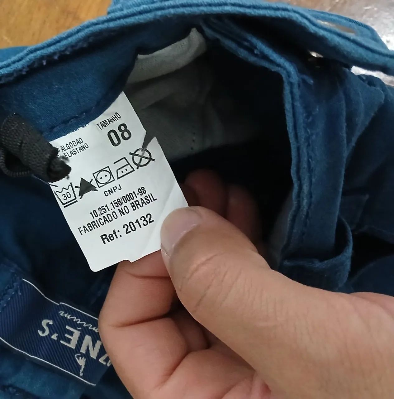 Kit 2 Calças Azul Jeans e Preta Moletom Infantil Tam. 8 e 12<br> - Foto 4