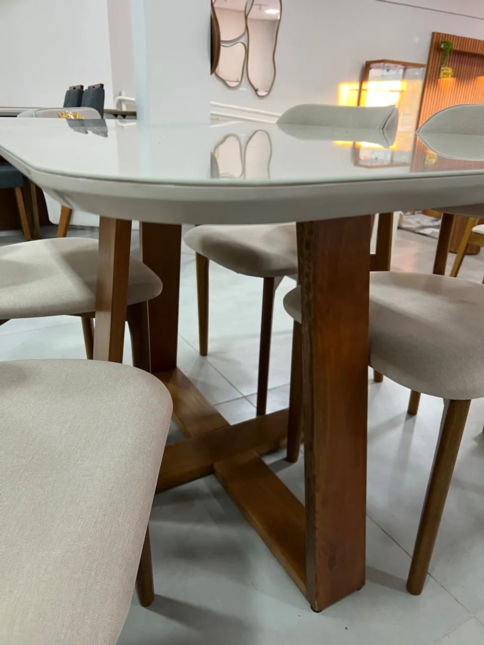 Mesa de Jantar Alto Padrão 4 Cadeiras NOVA - Foto 2