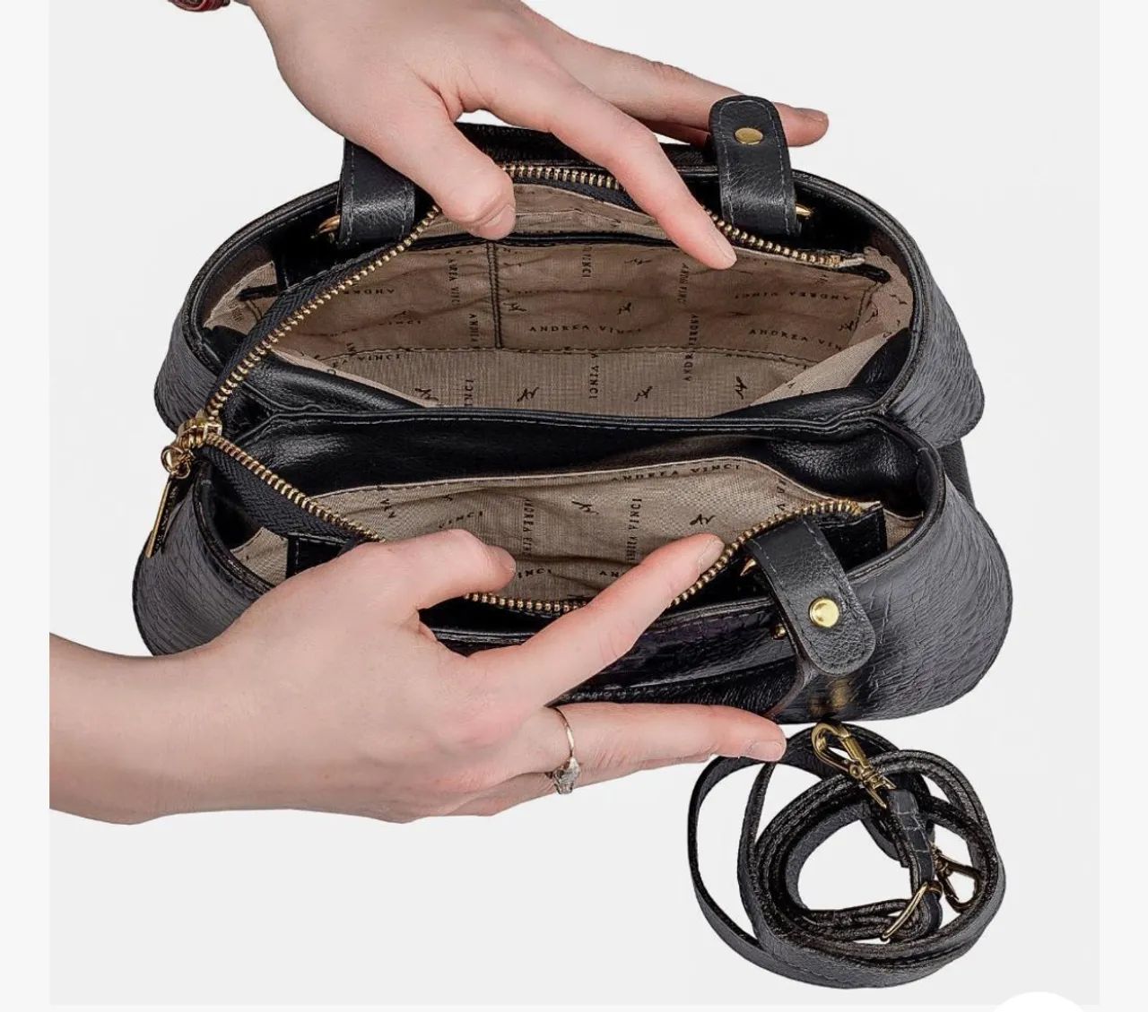 Bolsa Feminina Croco Elegante - Preta - Foto 3