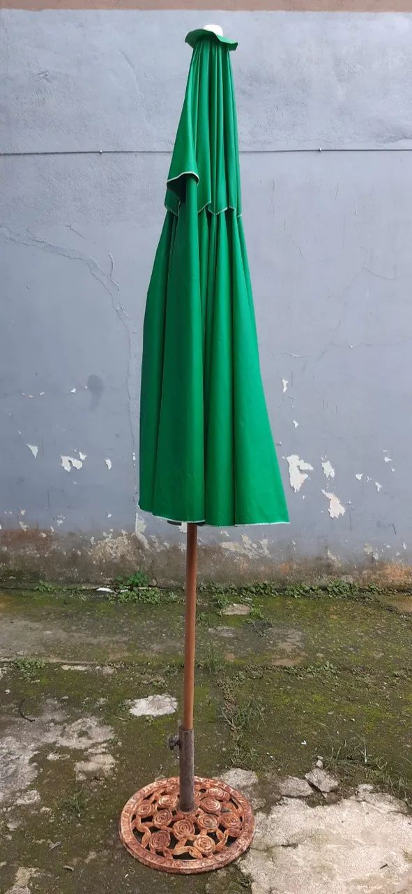 Ombrellone de Madeira, Verde e com Base de ferro - Foto 4