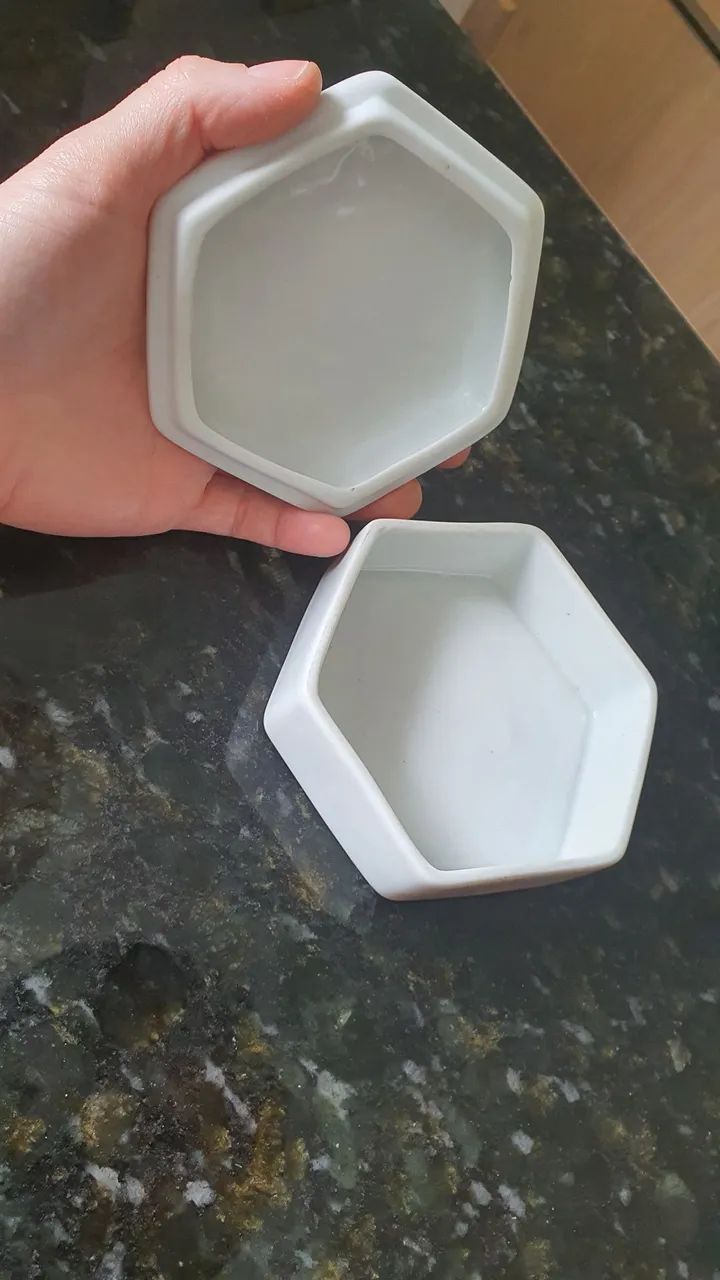 Porta Jóia Antigo Porcelana Floral desenhado a mão. - Foto 2