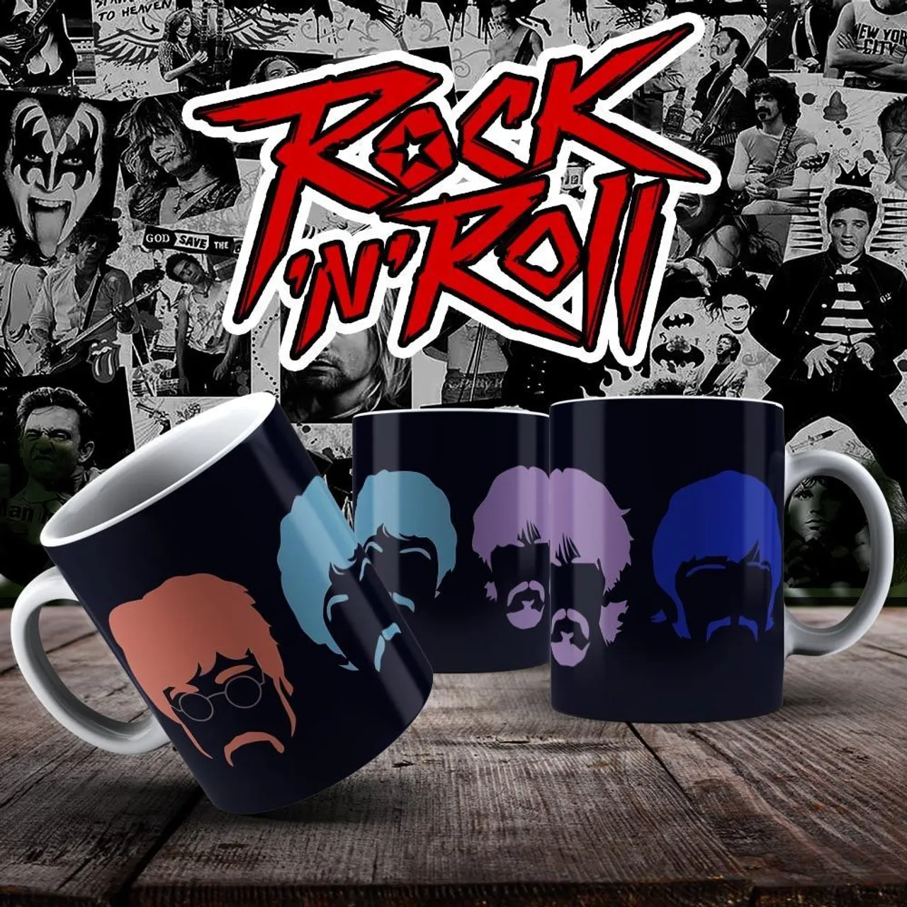 Caneca Rock and Roll Beatles - Utensílio de Cozinha