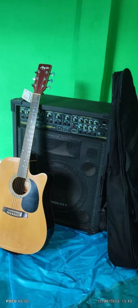 Violão elétrico mais caixa amplificada. - Foto 3