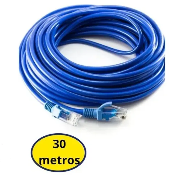 Cabo De Rede Montado 30 Metros Cat-5e Crimpado