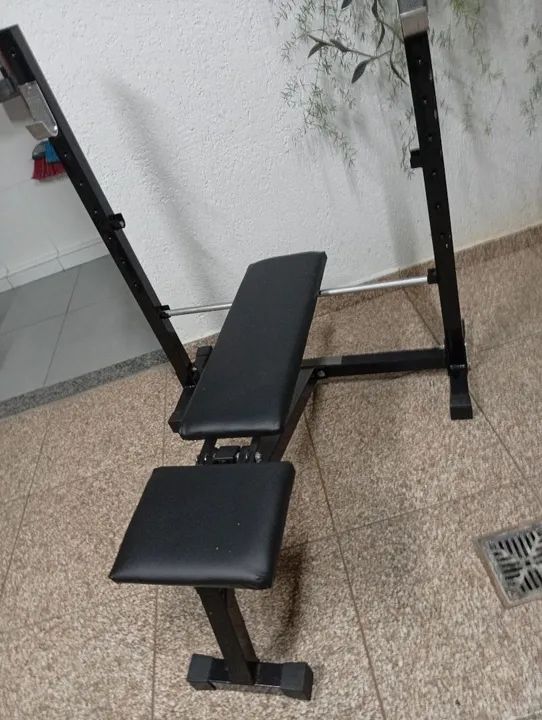 Mesa de supino em ótimo estado com 3 posições reto inclinado e declinado (350 reais) - Foto 6