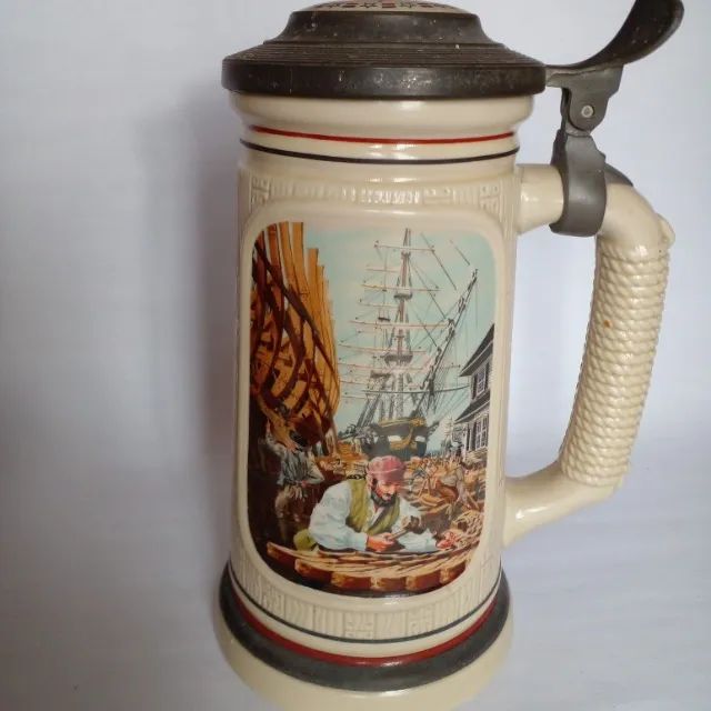 Antiguidade Tankard/caneca P/ Colecionadores Magal/ceramarte (Usado) - Foto 5