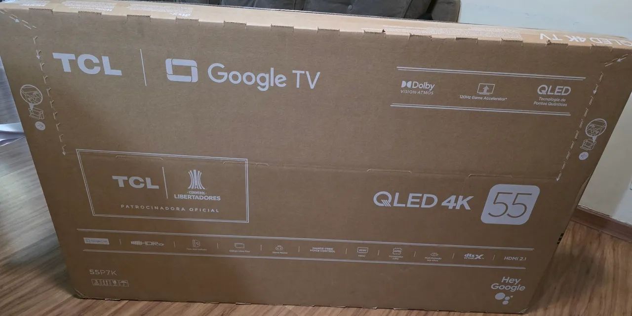 Smart TV 55" TCL QLED 4K - NEW, SEALED, INVOICE AND WARRANTY - Google TV64595431434499120