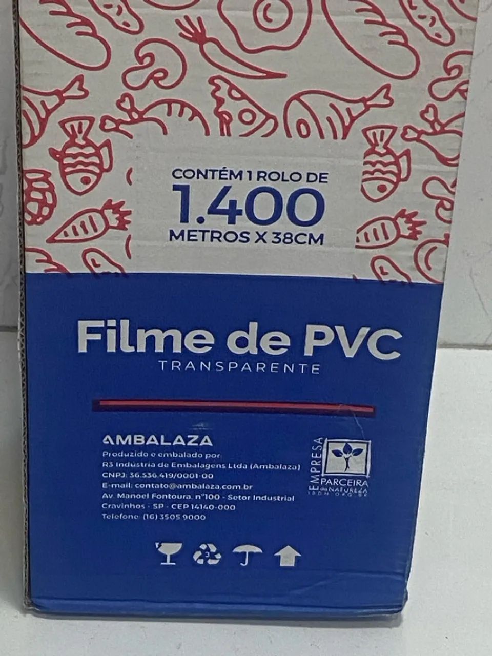Filme PVC transparente 1,400 metros x 38cm
