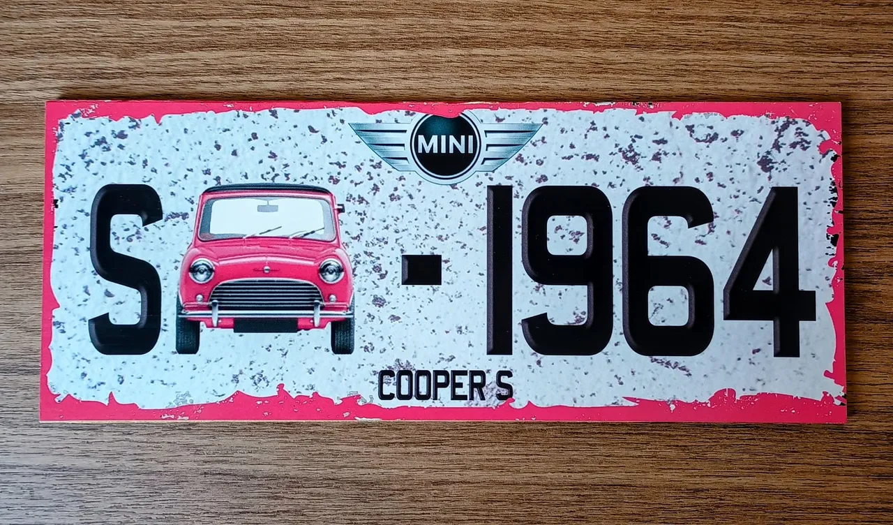 Placa Decorativa Míni Cooper S