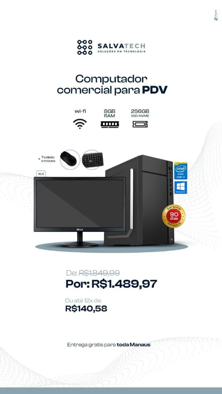 COMPUTADOR EMPRESARIAL MODERNO COMPLETO PARA SUPERMERCADOS E MERCADINHOS USAR EM PDV